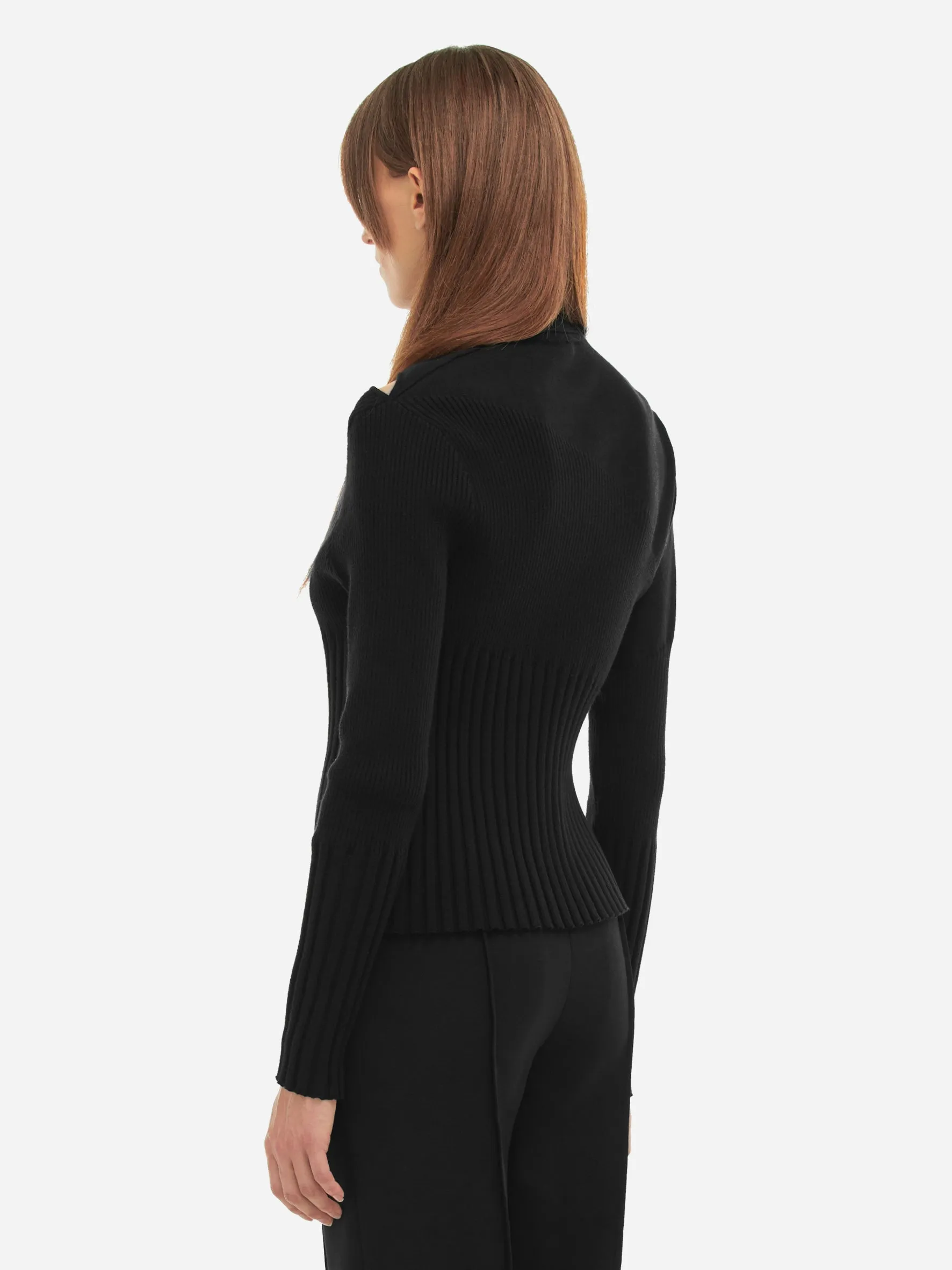 006 - Hollow-Out Paneled Knit Sweater