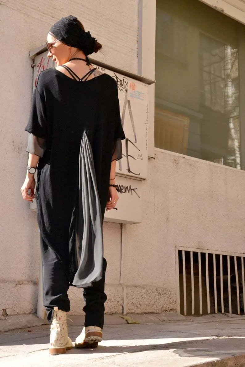 Aakasha  |Plain Long Short Sleeves Handmade Tunics