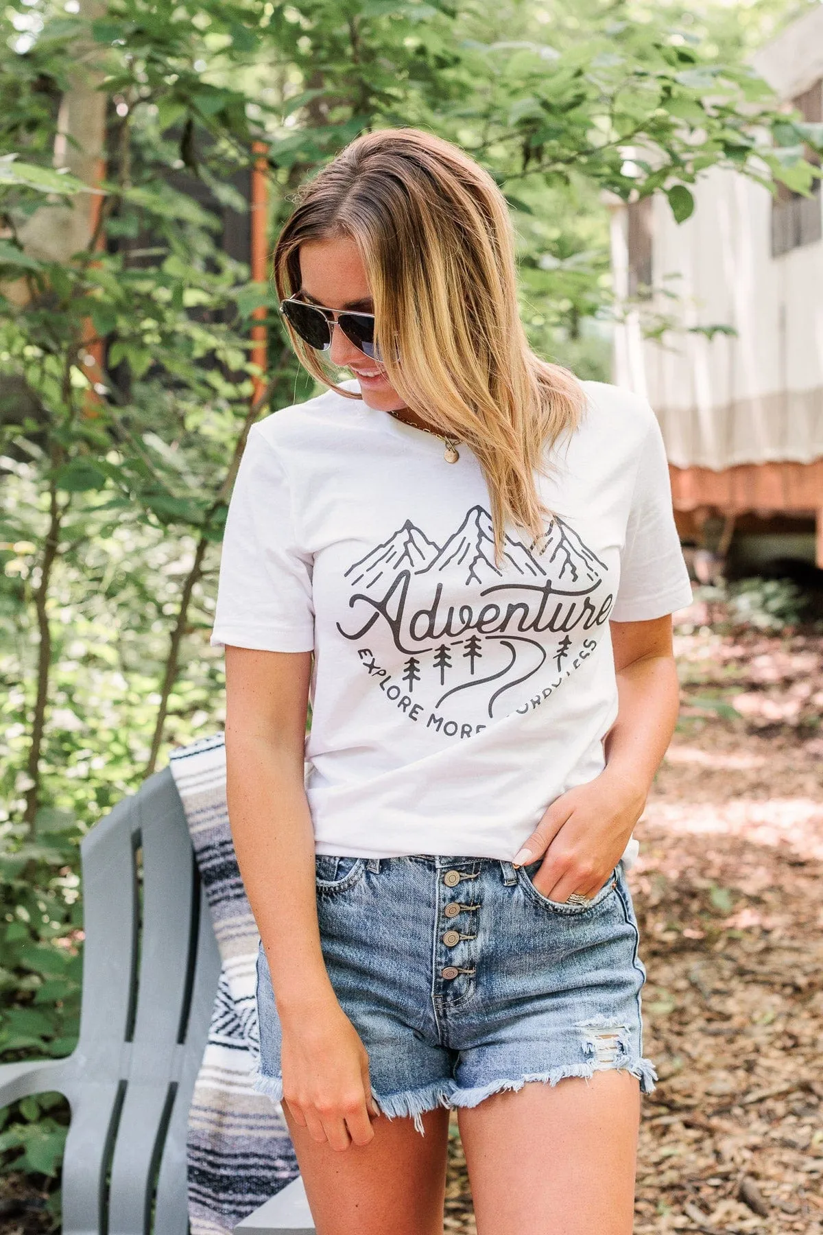 Adventure Explore More Graphic Tee- Ivory