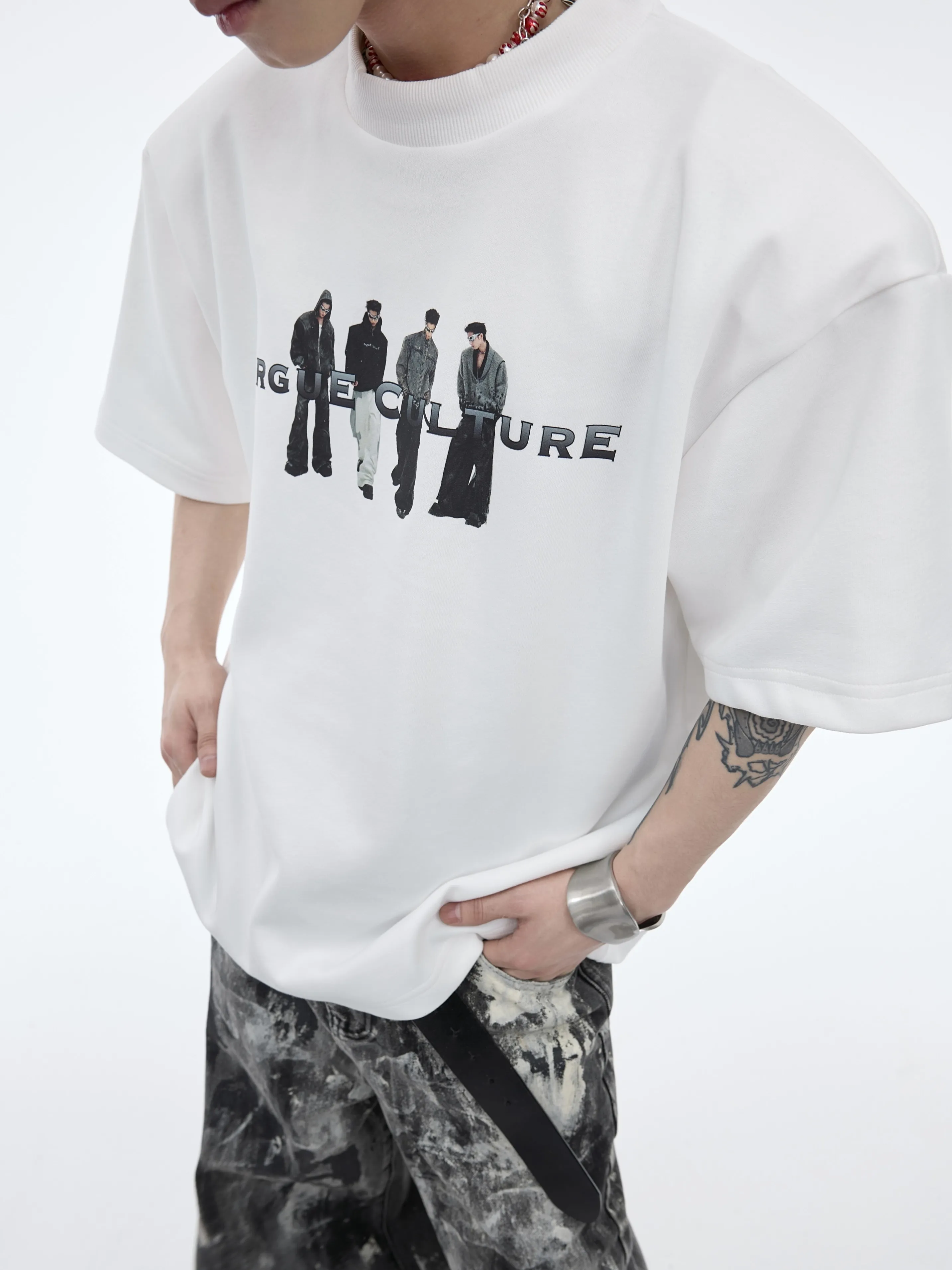 Argue Culture  |Crew Neck Pullovers Blended Fabrics Street Style