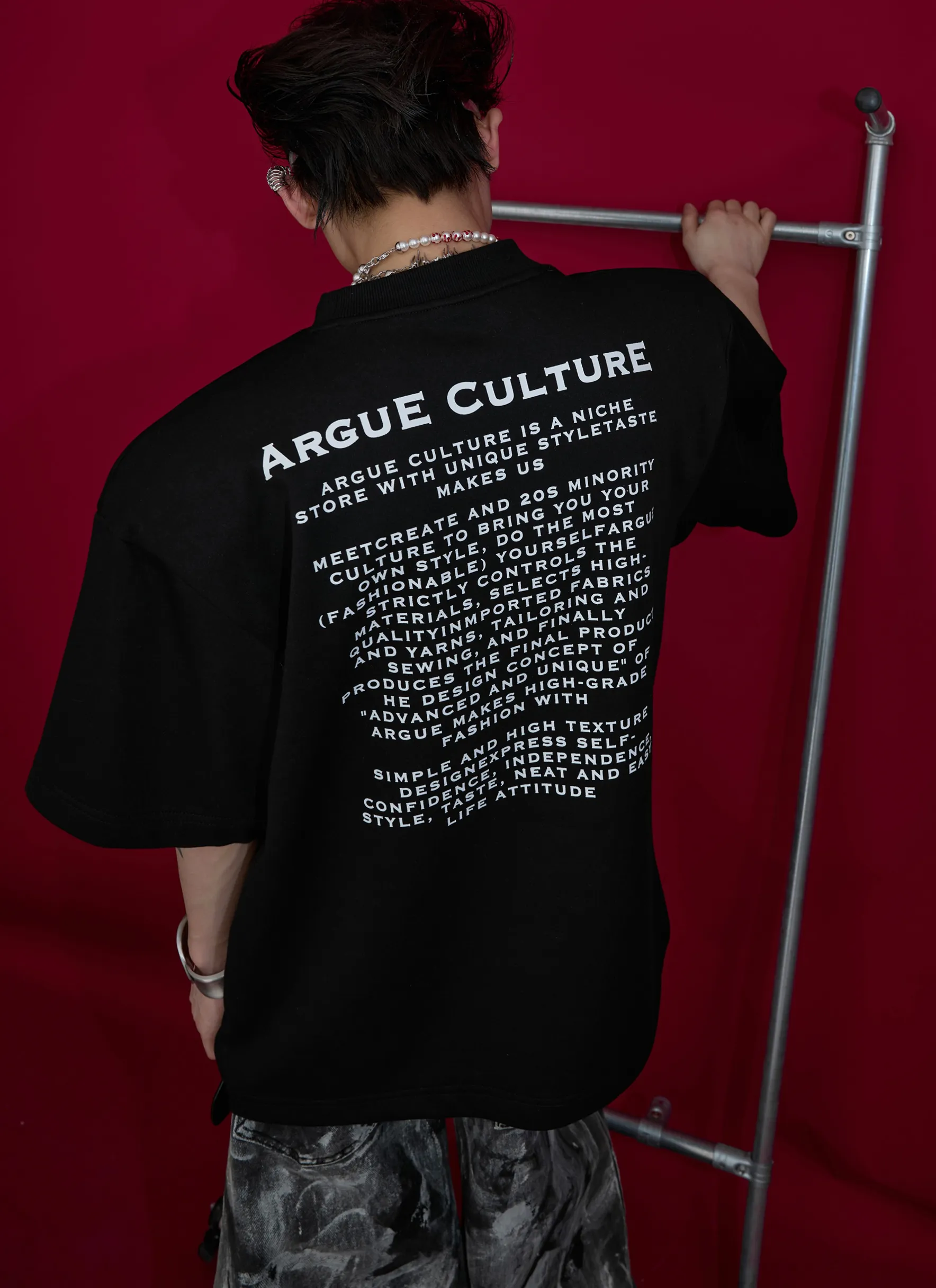 Argue Culture  |Crew Neck Pullovers Blended Fabrics Street Style