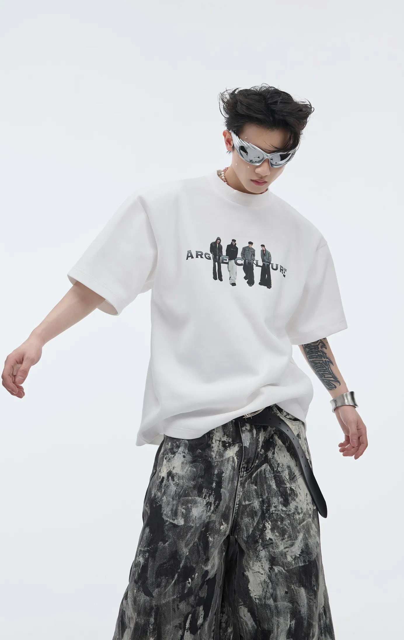 Argue Culture  |Crew Neck Pullovers Blended Fabrics Street Style