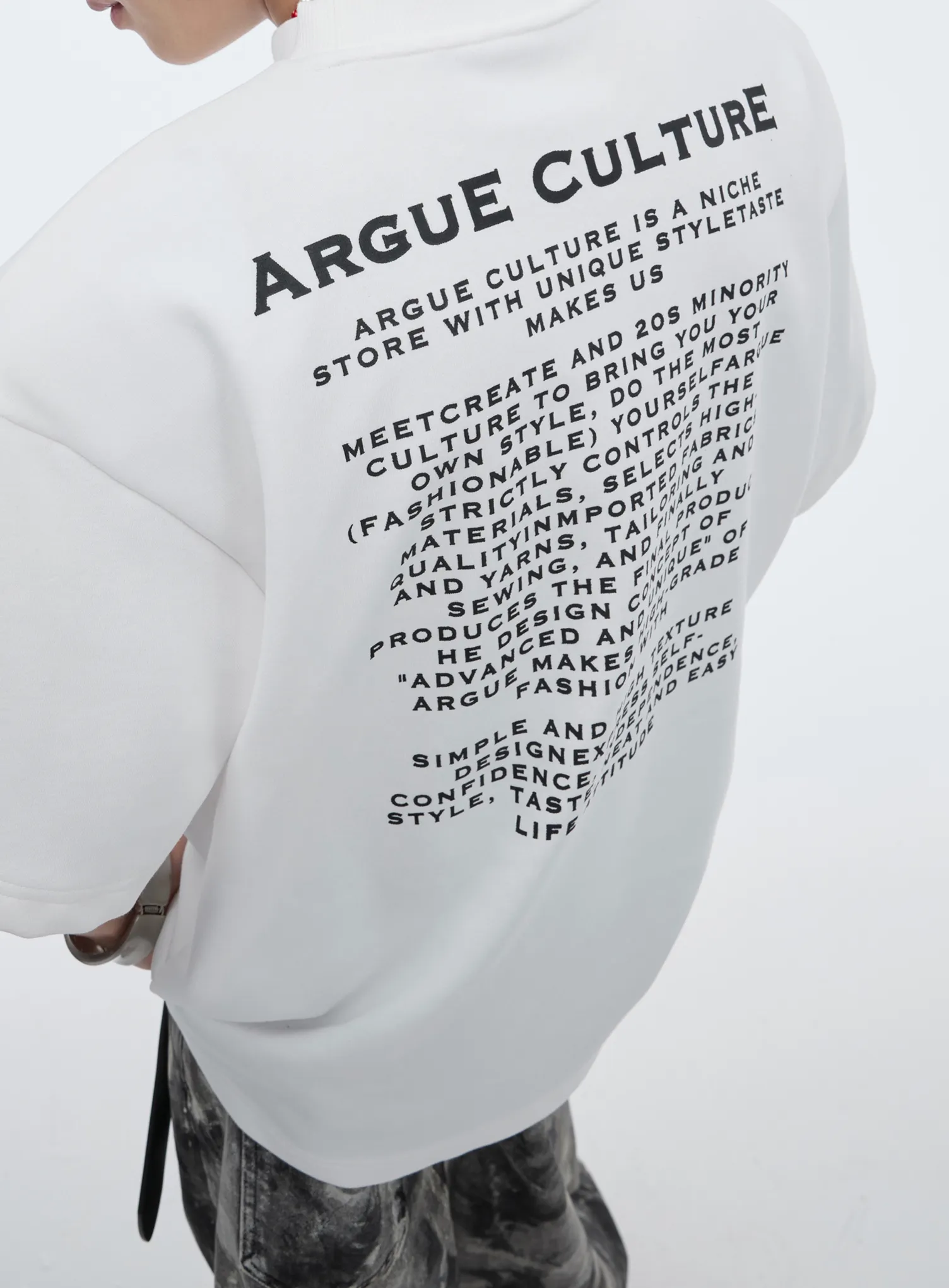 Argue Culture  |Crew Neck Pullovers Blended Fabrics Street Style