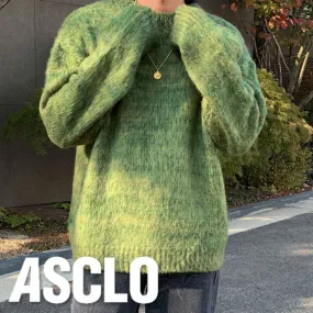 ASCLO  |Unisex Long Sleeves Plain Oversized Sweaters