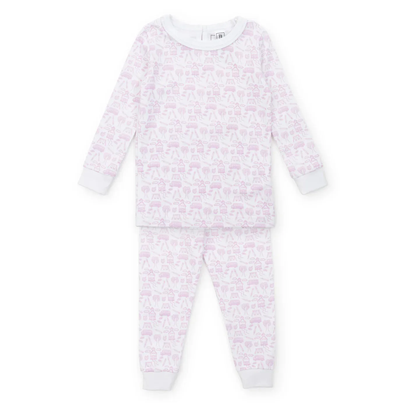 Ava Girls' Pajama Pant Set - School Days Pink