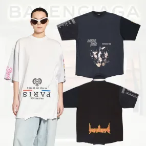 BALENCIAGA  |Crew Neck Pullovers Street Style U-Neck Cropped Cotton