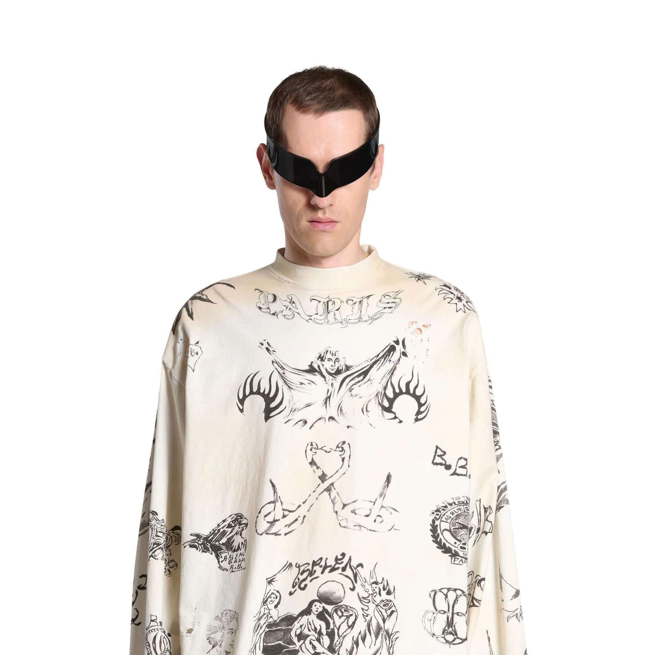 BALENCIAGA  |Crew Neck Pullovers Unisex Street Style Long Sleeves Cotton