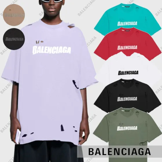 BALENCIAGA  |Crew Neck Pullovers Unisex Street Style Plain Cotton