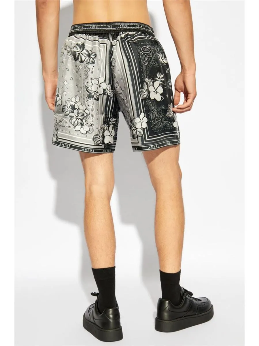 BANDANA FLORAL SILK SHORTS