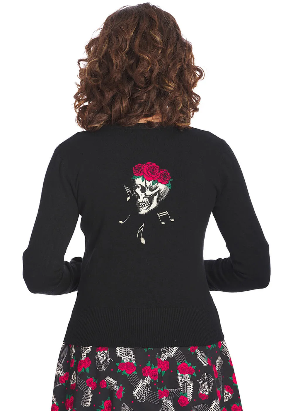 Banned Singing Rose Nashville 50's Cardigan Black