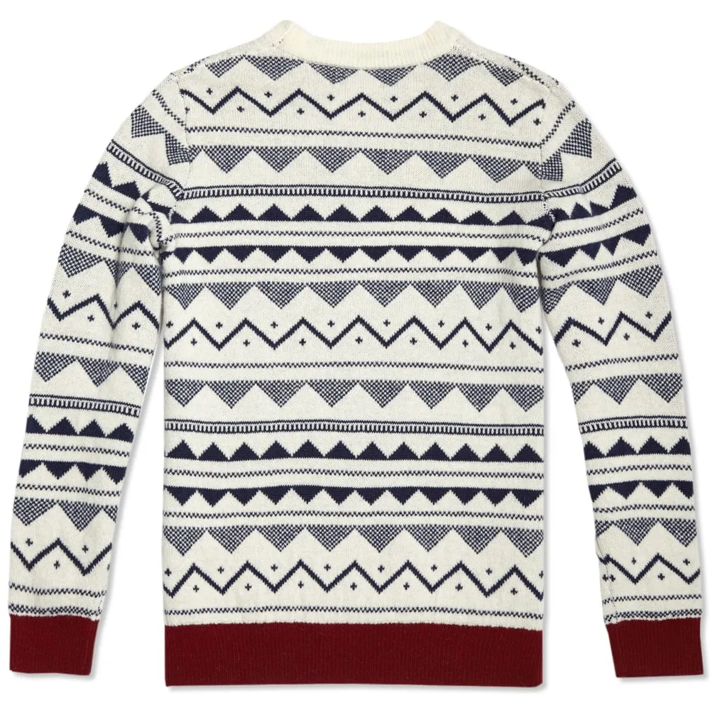 Beauty & Youth Ski Jacquard Crew Neck KnitWhite