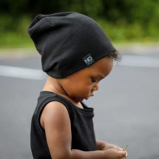 Black | Ribbed Knit Beanie