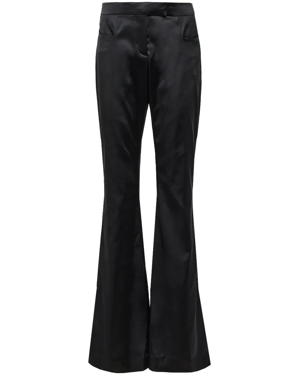 Black Silk Duchesse Flare Pant