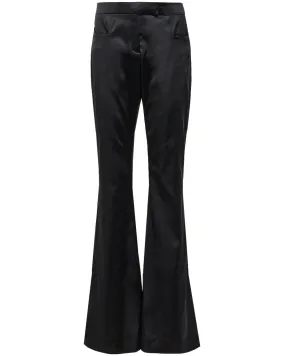 Black Silk Duchesse Flare Pant