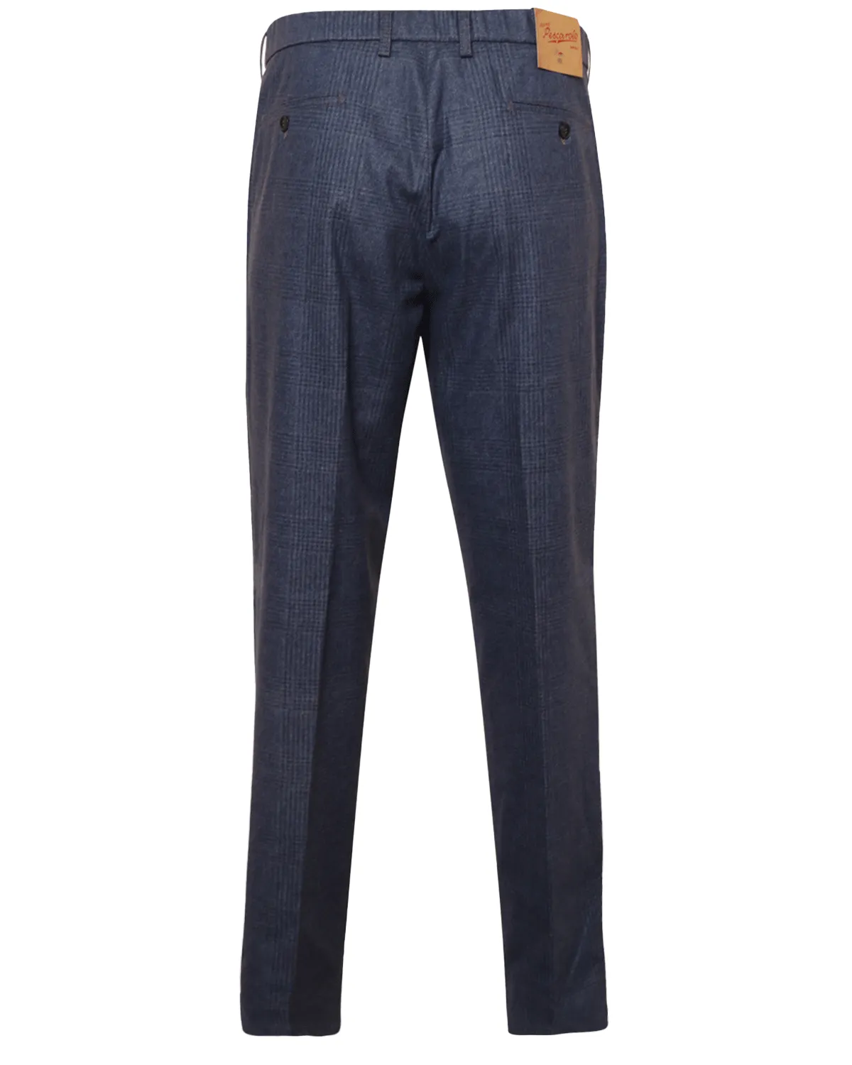 Blue Cashmere Elastic Waistband Semi Dress Pant