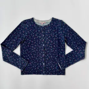 Bonpoint Navy Cherry Print Cashmere Cardigan: 12 Years