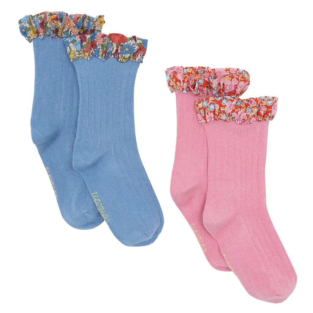 Bonton Child Set Of 2 Socks Liberty Antoinette Pink