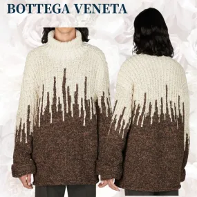 BOTTEGA VENETA  |Wool Blended Fabrics Long Sleeves Cotton Sweaters