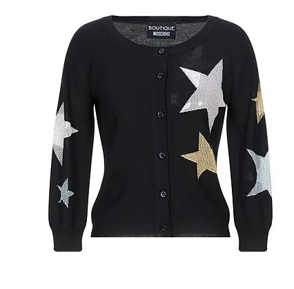 BOUTIQUE MOSCHINO  |Star Casual Style Wool Long Sleeves Cardigans