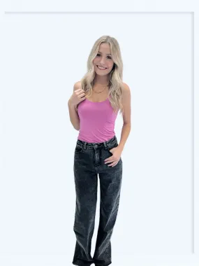 Brandy Charcoal High-Waisted Wide Leg Pants