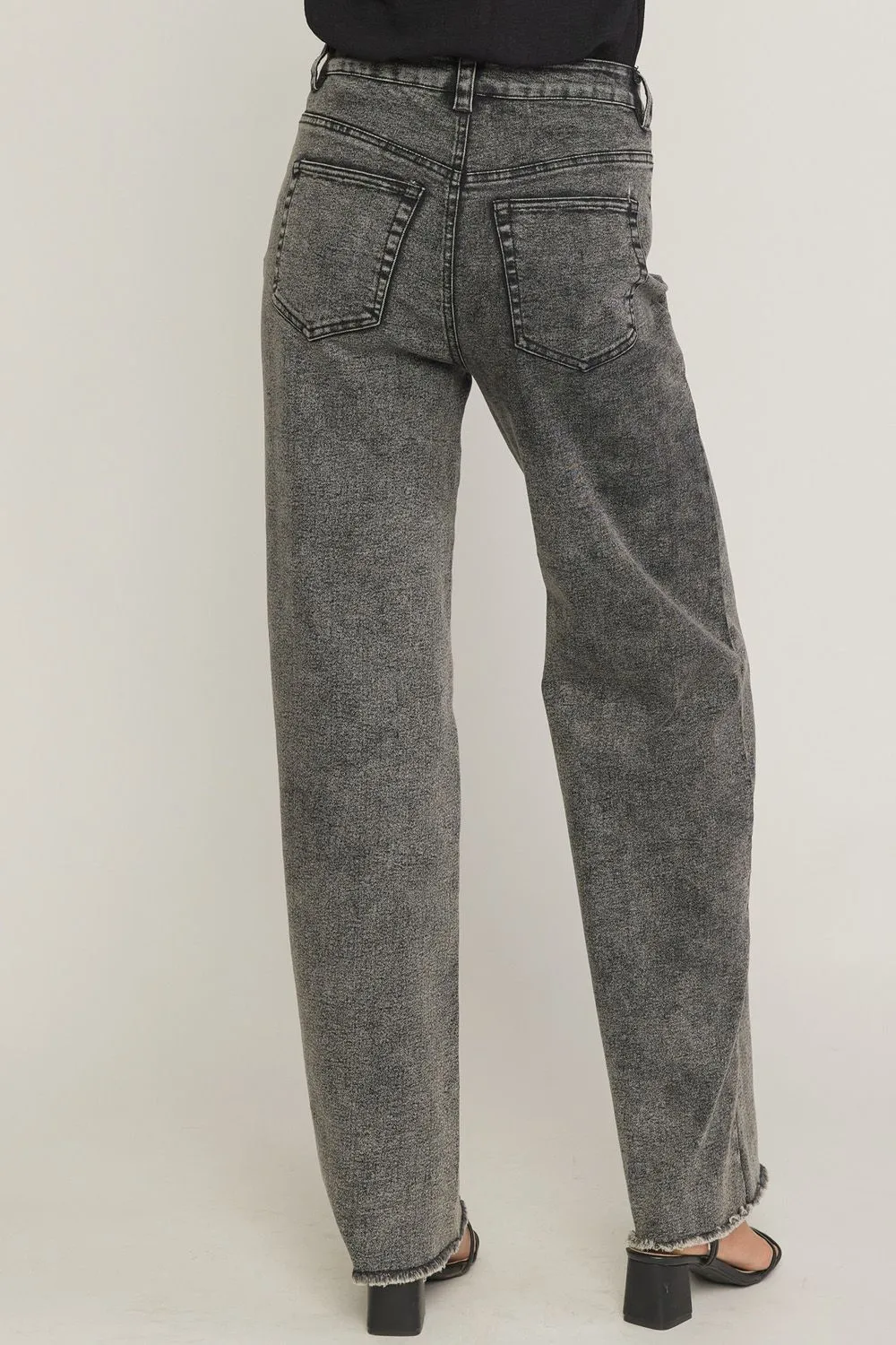 Brandy Charcoal High-Waisted Wide Leg Pants