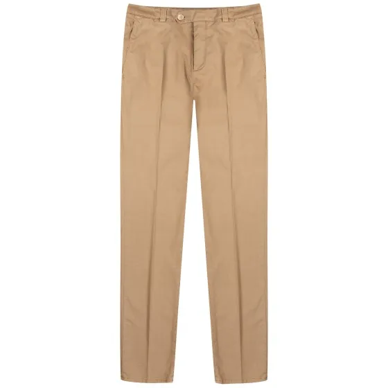 BRUNELLO CUCINELLI Gabardine Garment Dyed Trousers Beige