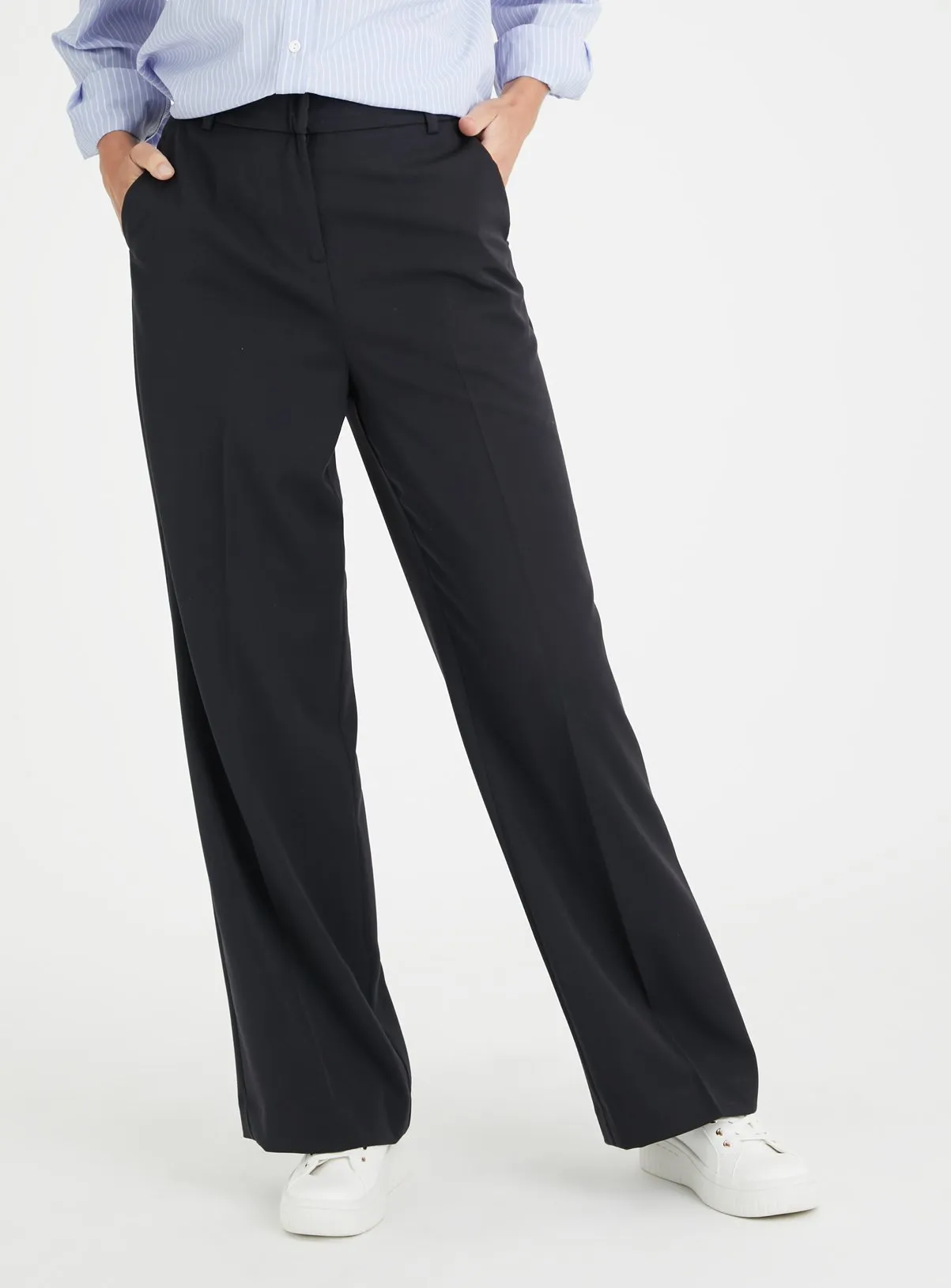 Buy Black Wide Leg Trousers 16S | Trousers | Tu