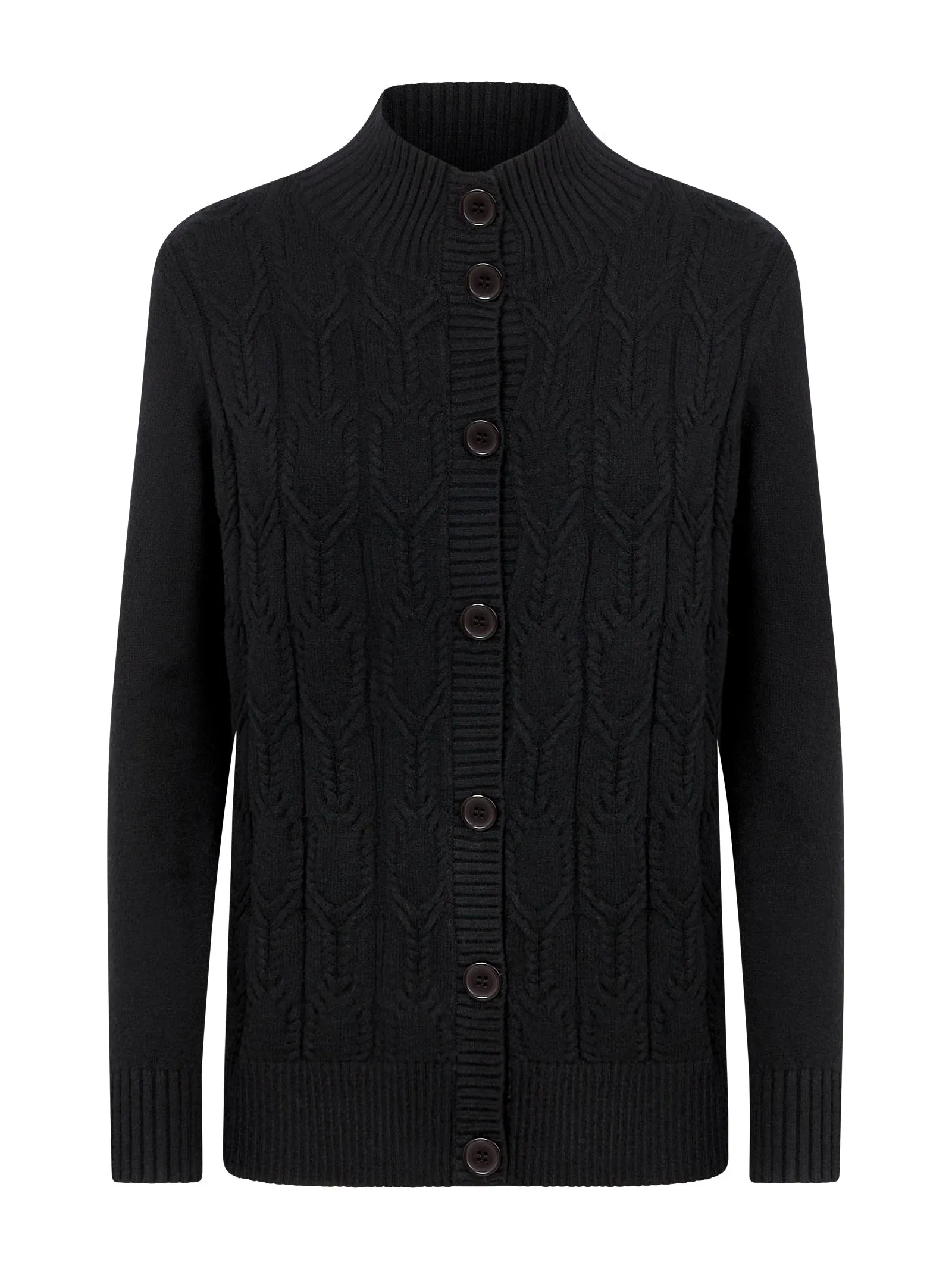 Cardigan con bottoni in filato Super Soft  - Nero