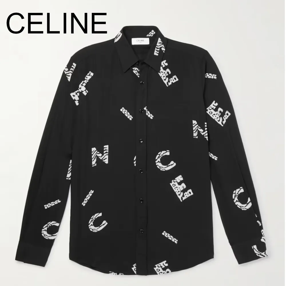 CELINE  |Street Style Long Sleeves Logo Luxury Shirts