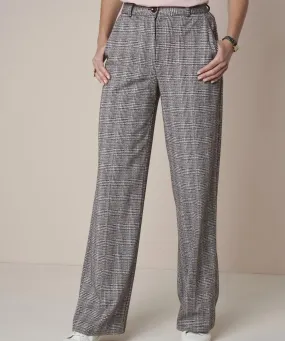 Check Wide-leg Trousers