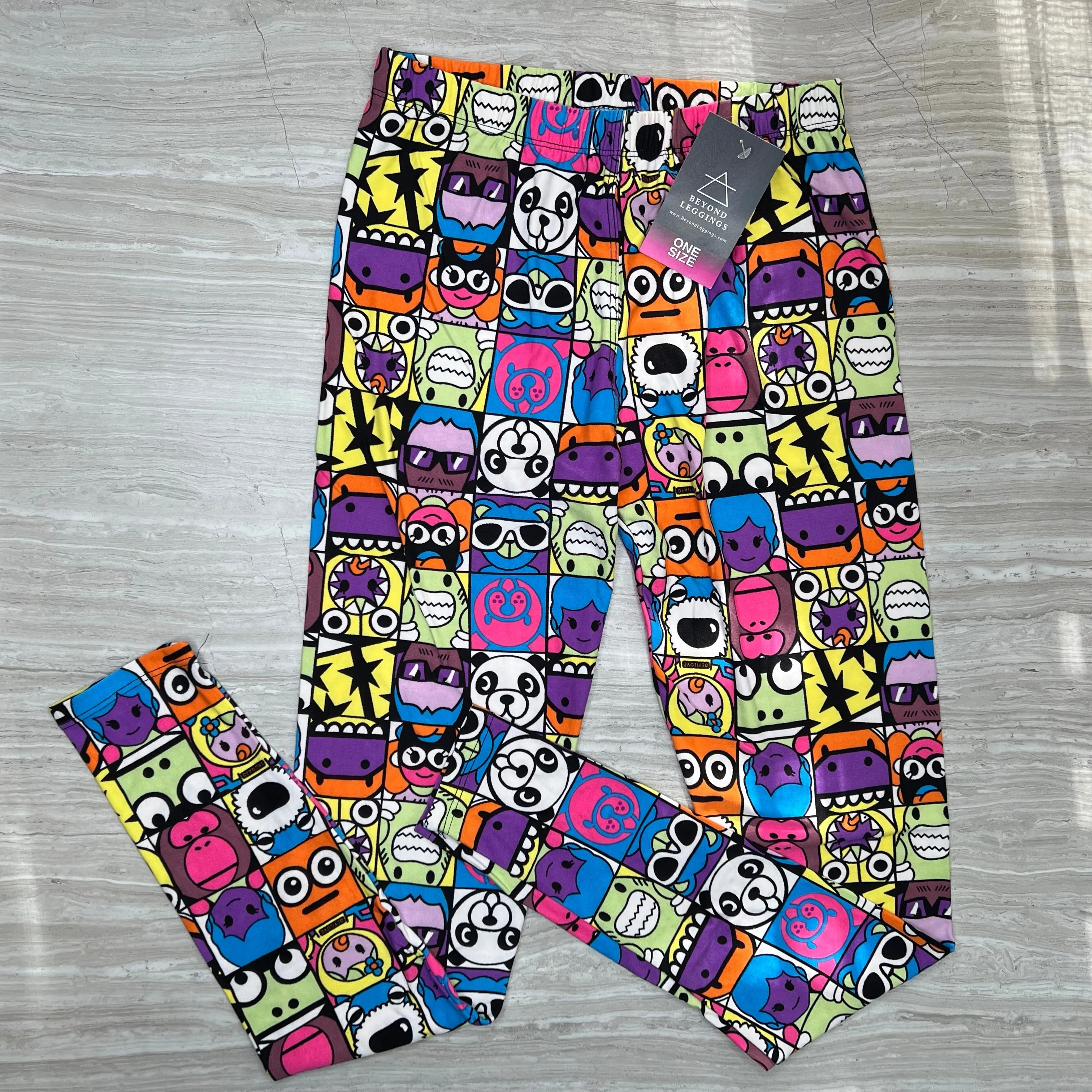 Comic Anime Print Soft Soft Leggings