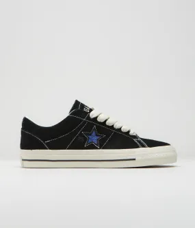 Converse x Quartersnacks One Star Pro Ox Shoes - Black / Egret / Hyper Blue