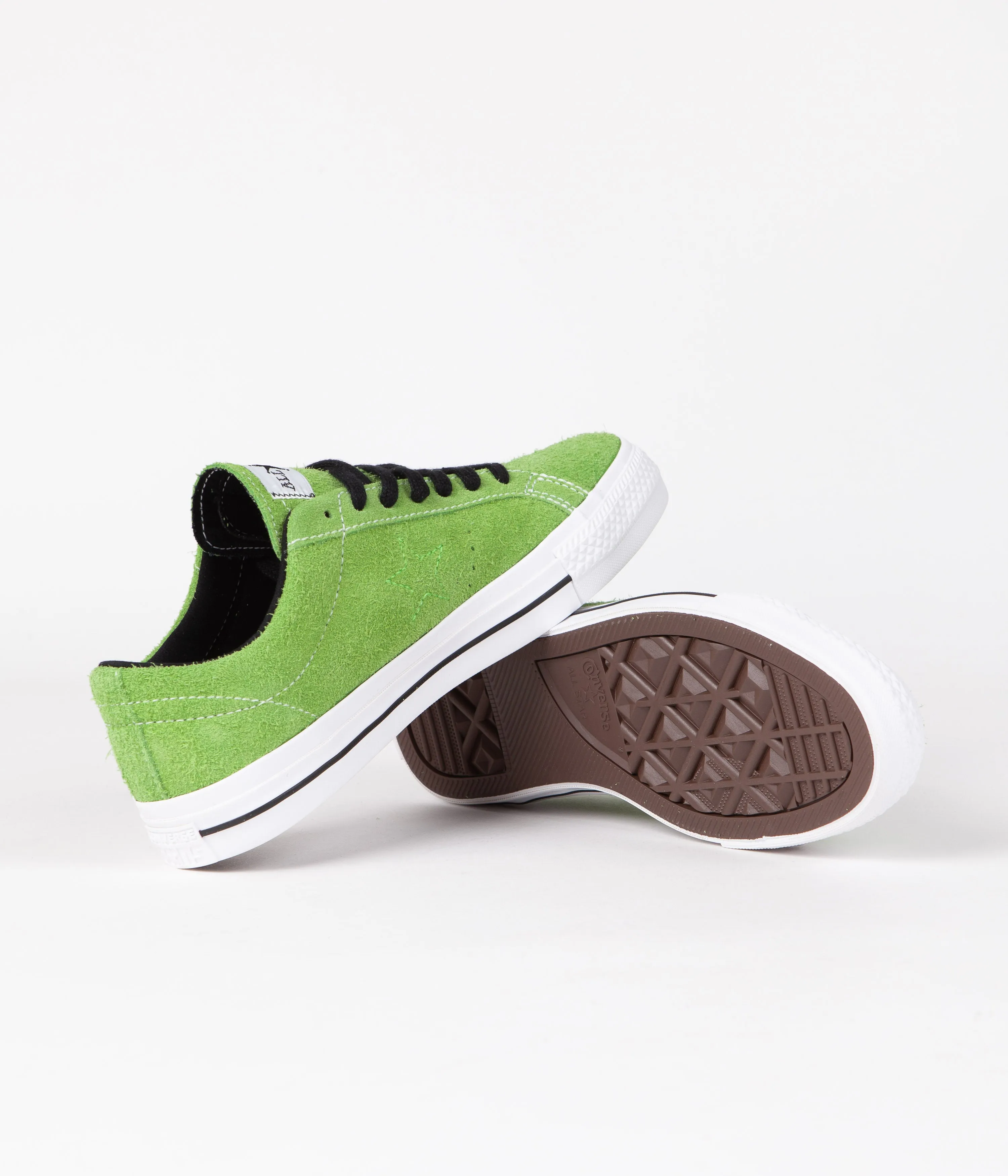 Converse x Stussy One Star Pro Ox Shoes - Green Flash / White / Black