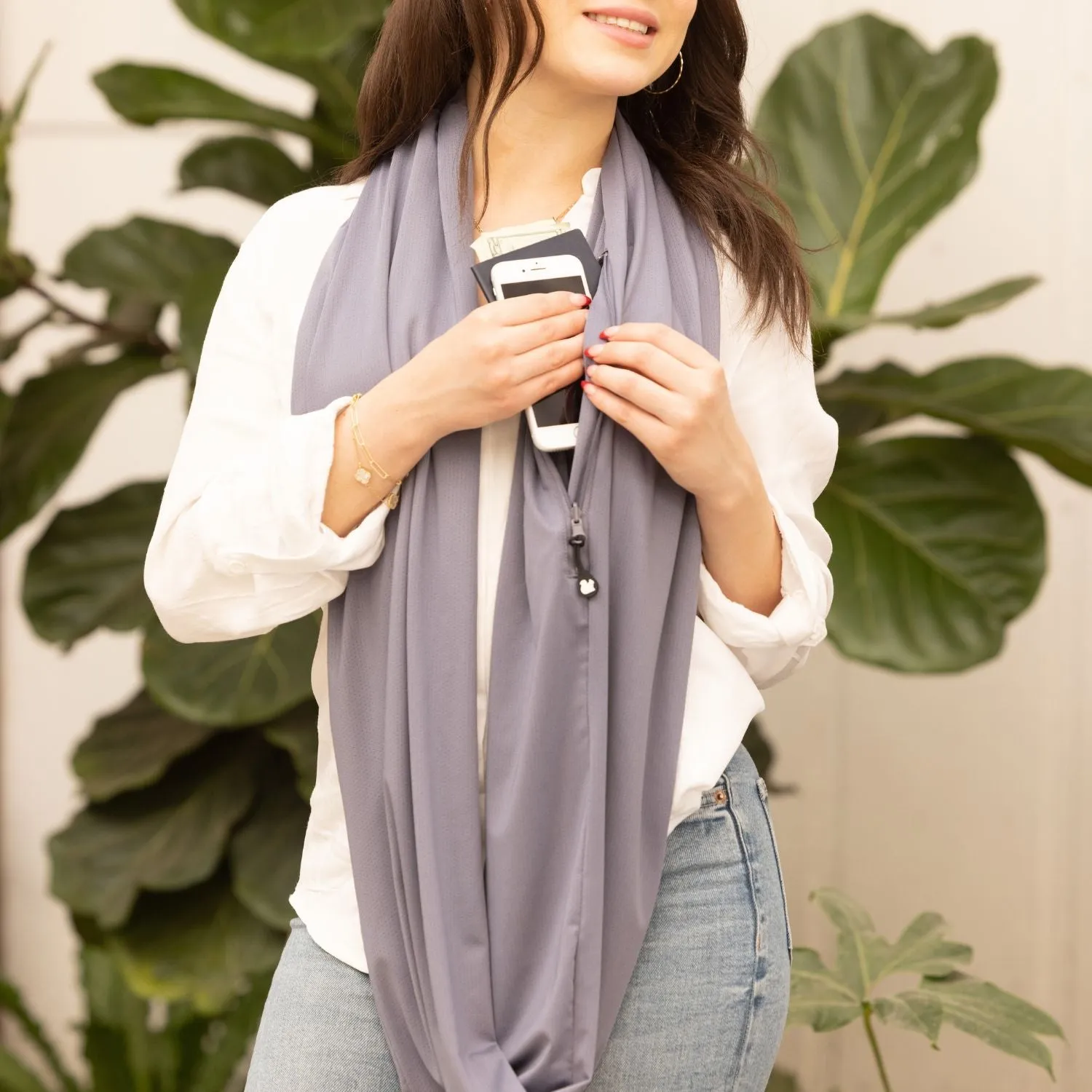 Convertible Infinity Scarf with Pocket | Ice Silk Grey