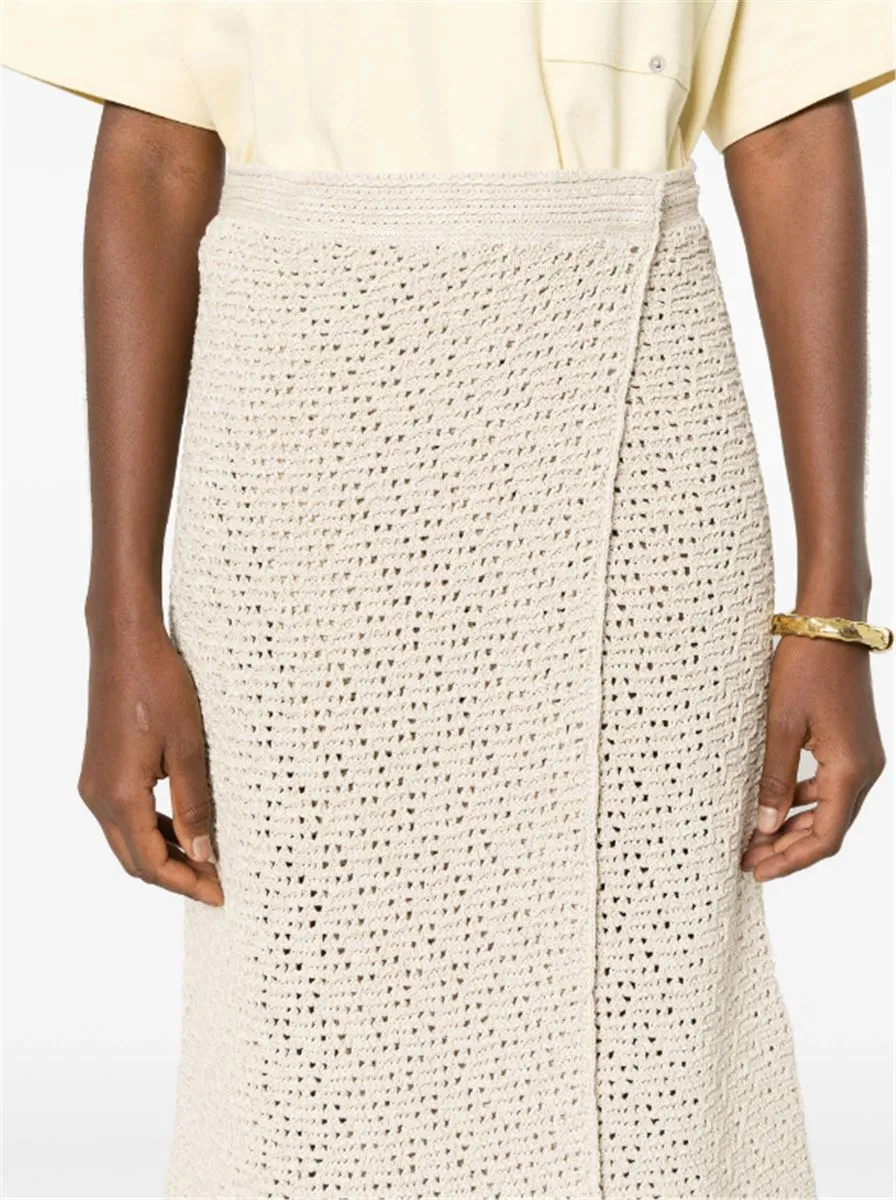 COTTON CROCHET MIDI SKIRT