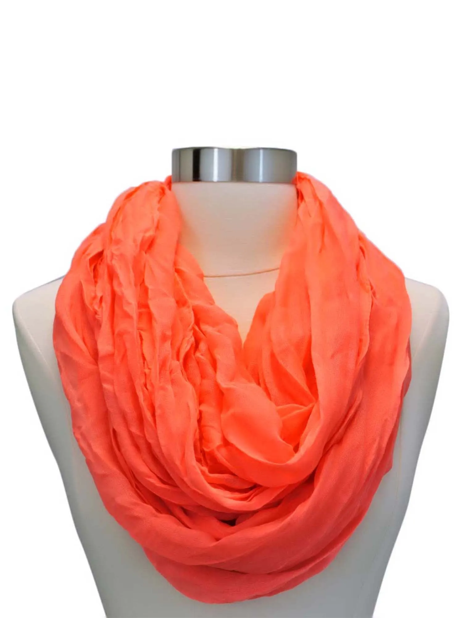 Crinkled Light Infinity Scarf