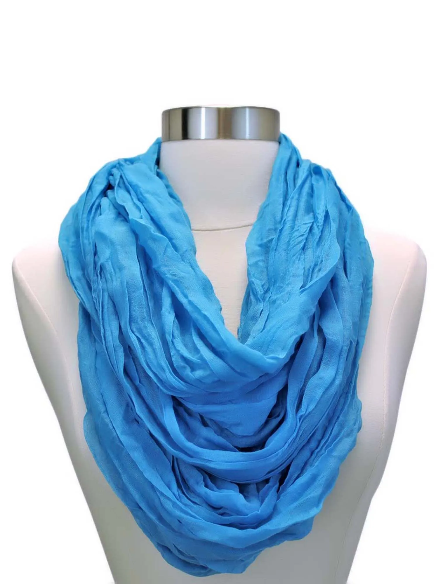 Crinkled Light Infinity Scarf