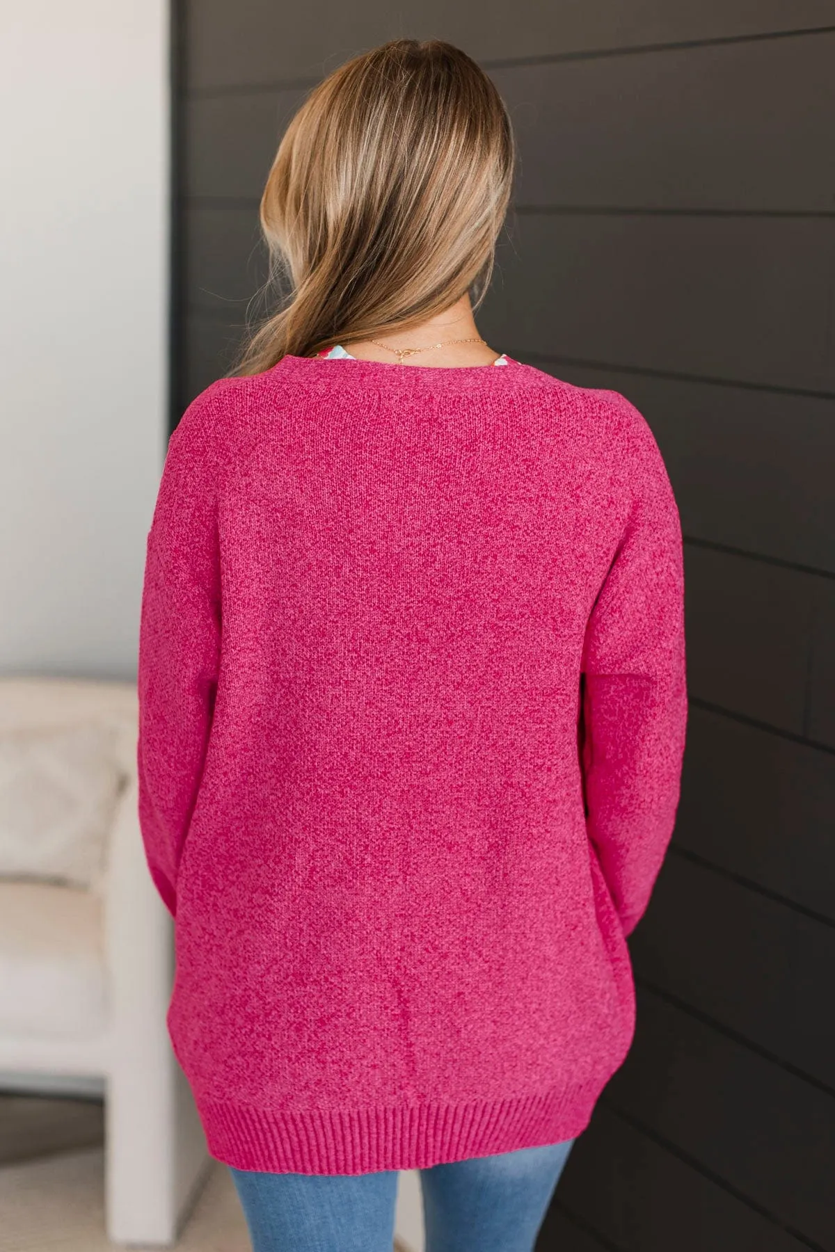 Cuddle Up To You Knit Cardigan- Hot Pink