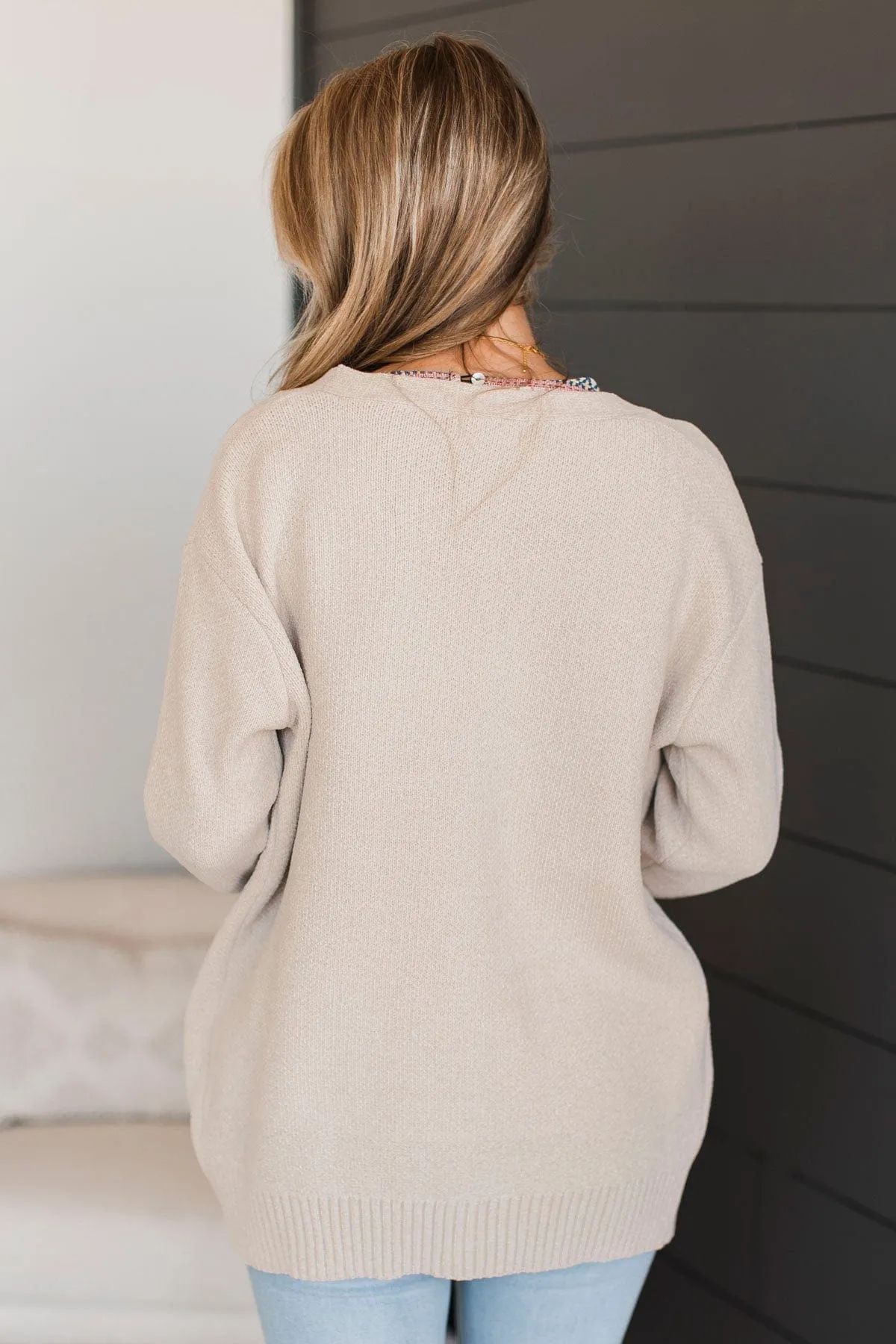 Cuddle Up To You Knit Cardigan- Light Beige