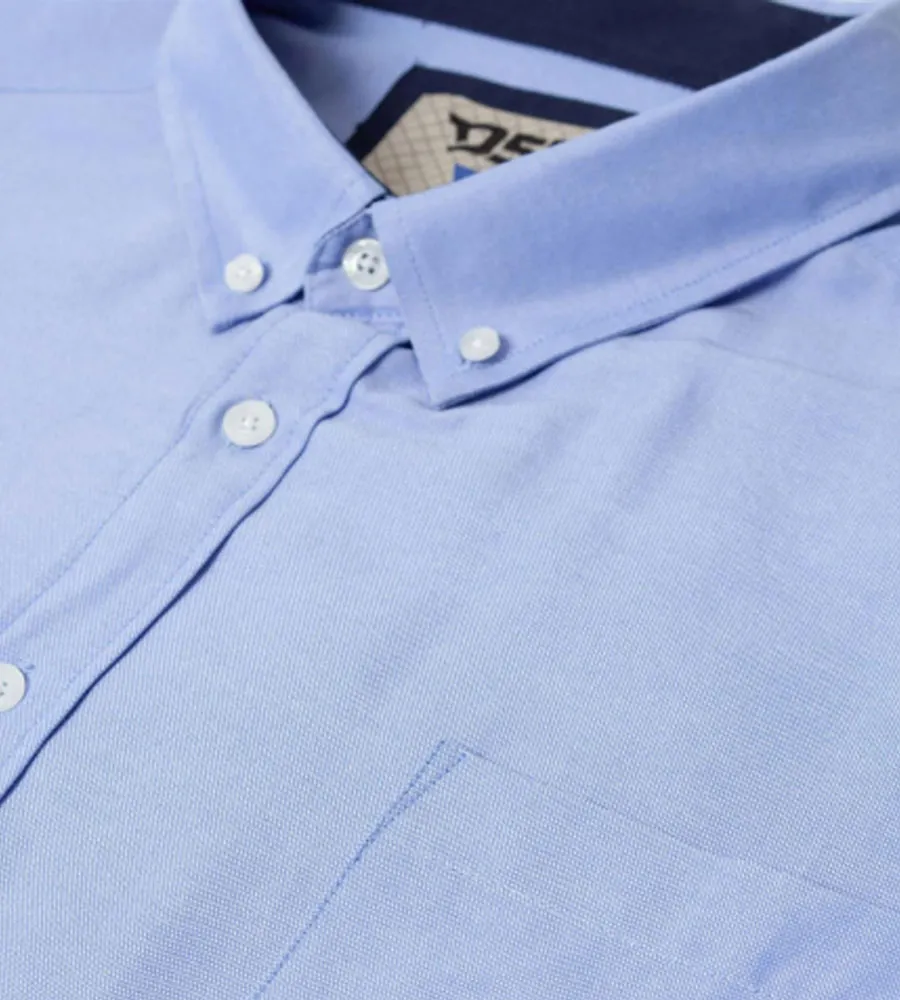 D555 Big Mens Sky Blue Oxford Shirt With Long Sleeves (RICHARD SKY BLUE)