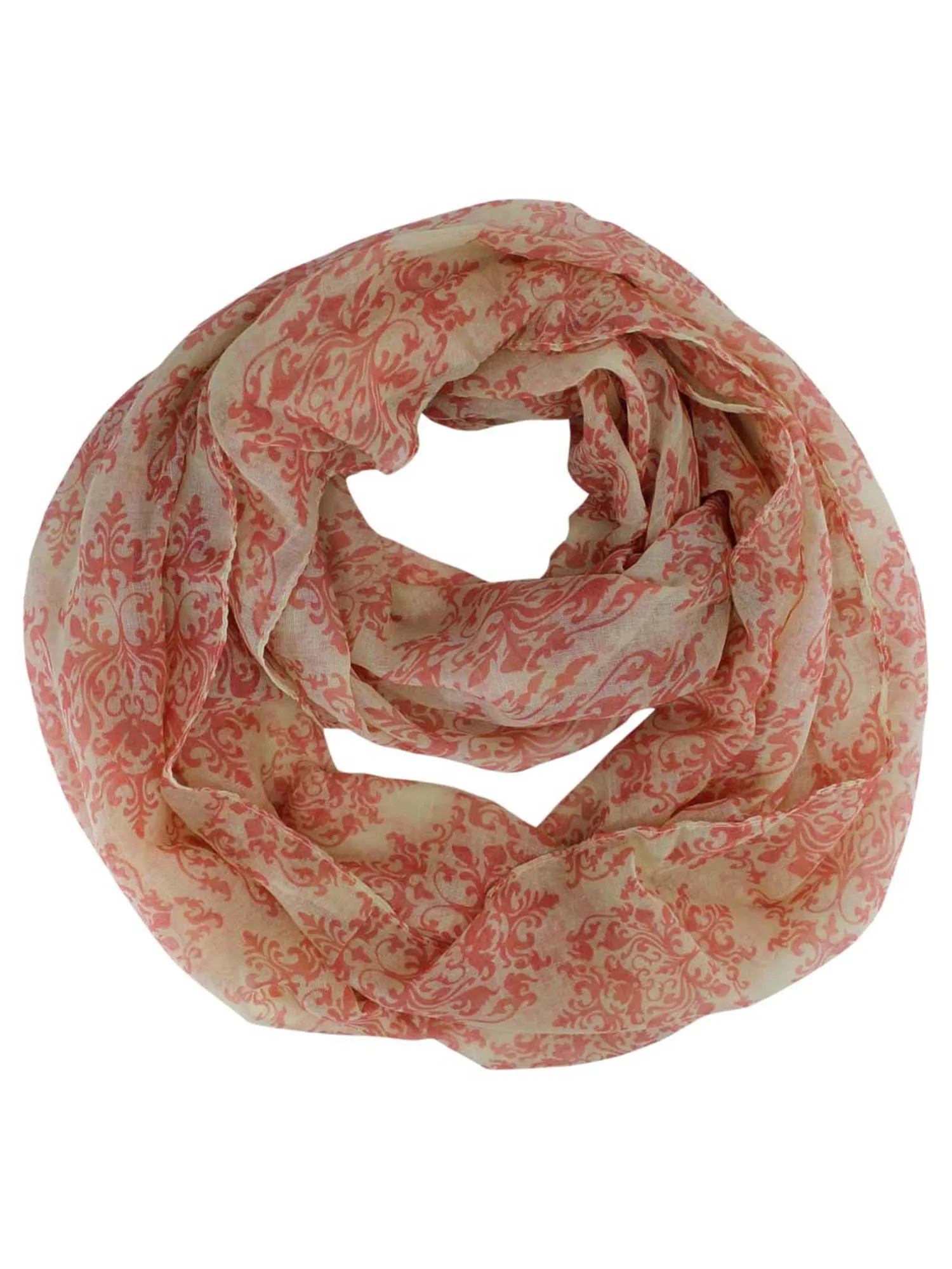 Damask Brocade Print Infinity Scarf