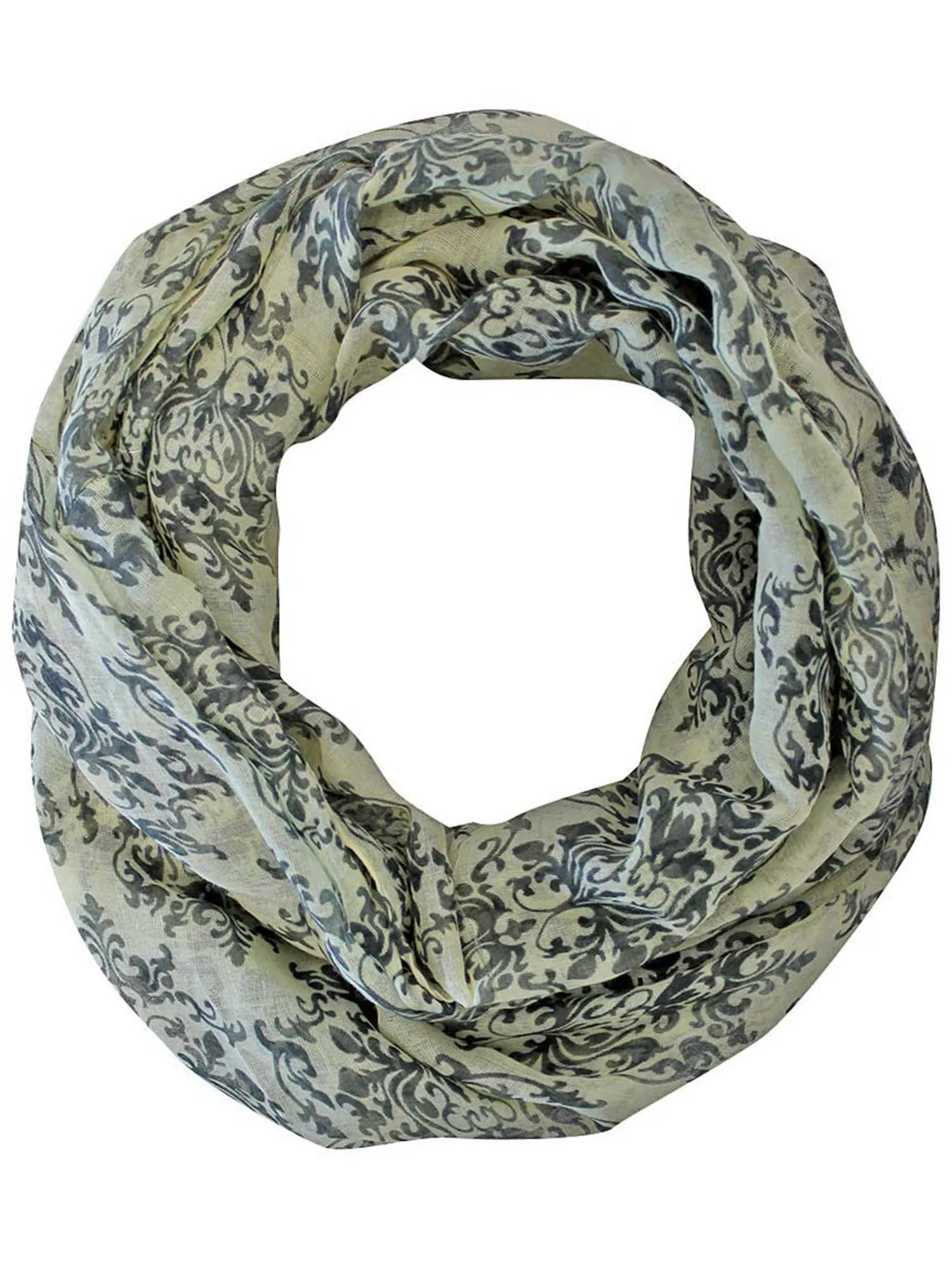 Damask Brocade Print Infinity Scarf