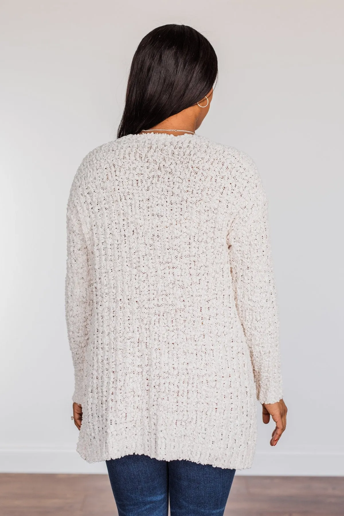 Do What I Want Plush Knit Cardigan- Ivory