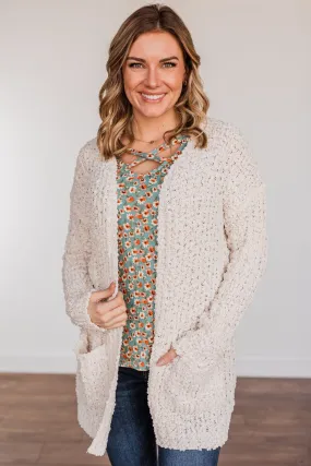 Do What I Want Plush Knit Cardigan- Ivory