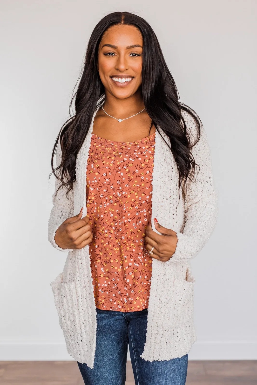 Do What I Want Plush Knit Cardigan- Ivory