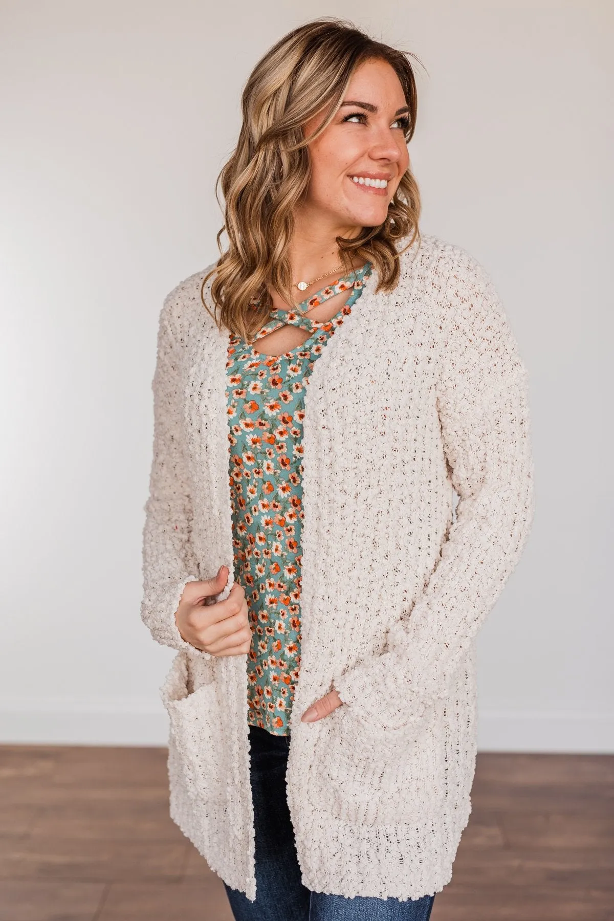 Do What I Want Plush Knit Cardigan- Ivory