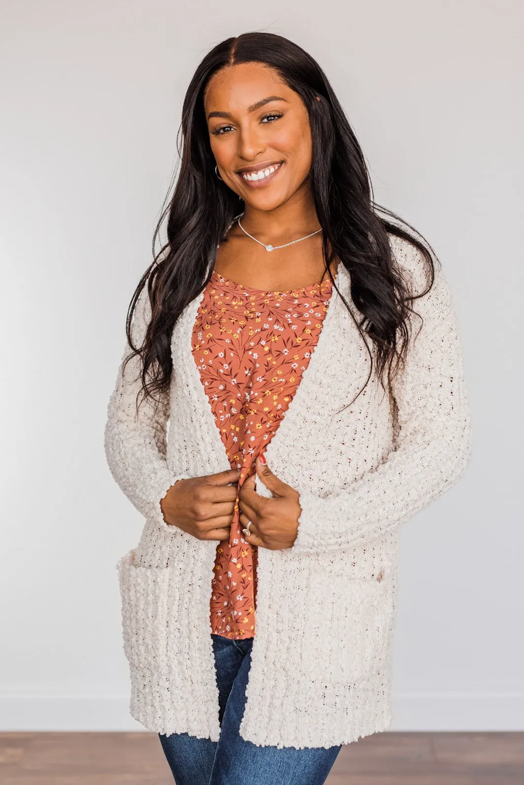 Do What I Want Plush Knit Cardigan- Ivory