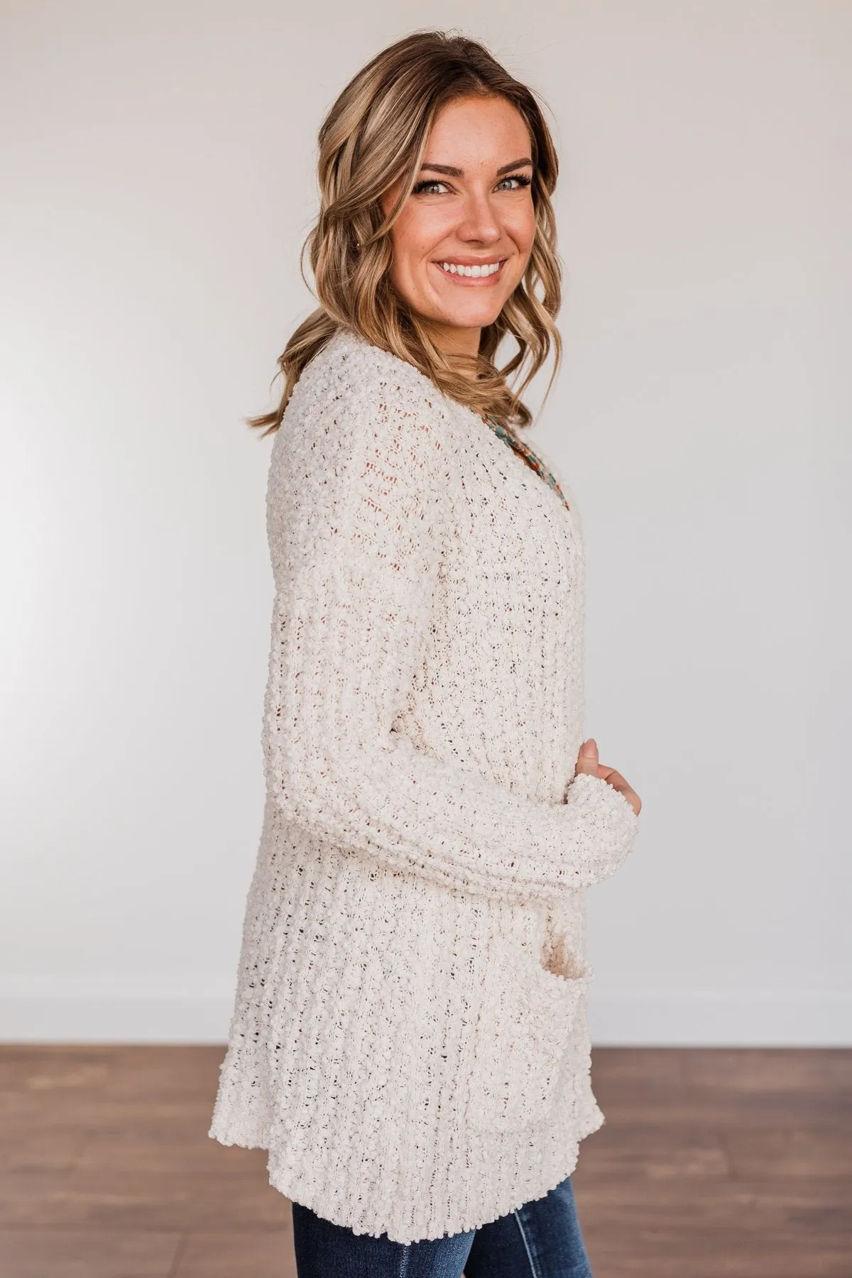 Do What I Want Plush Knit Cardigan- Ivory