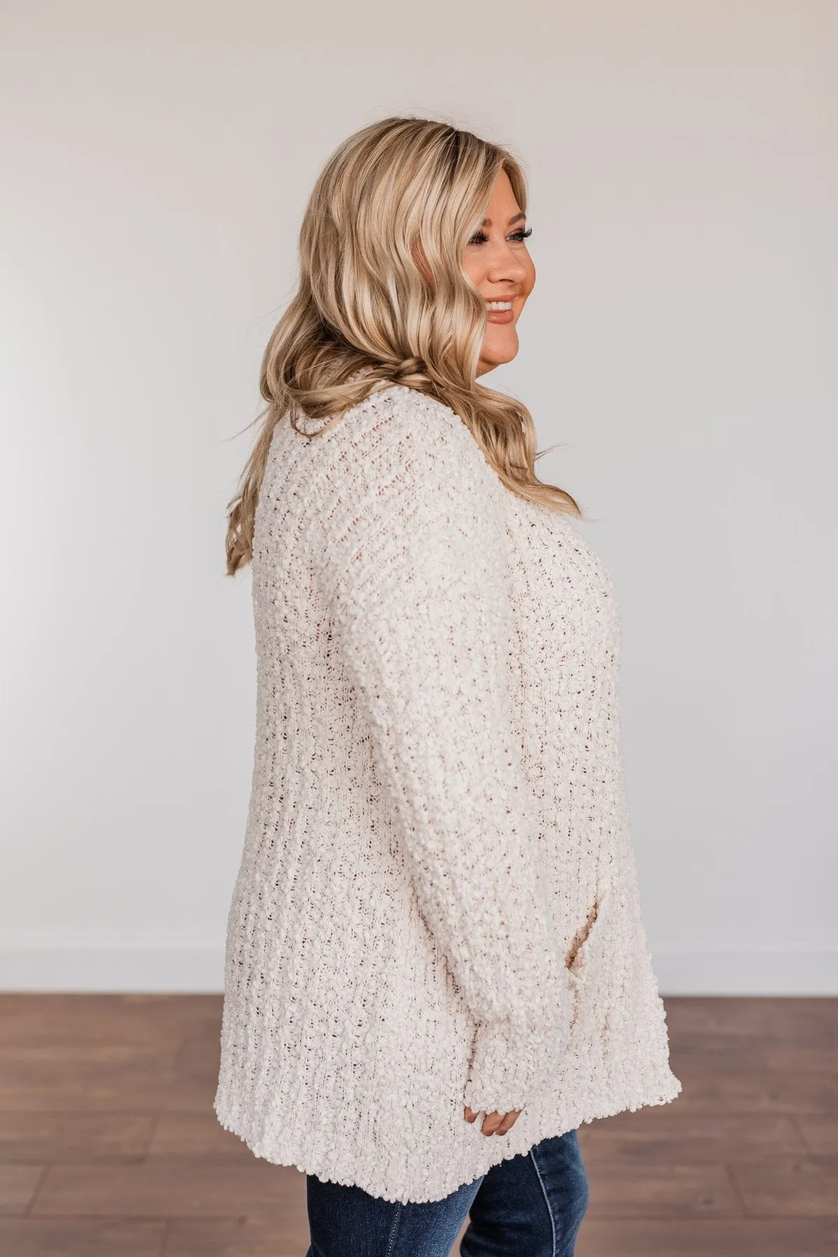 Do What I Want Plush Knit Cardigan- Ivory