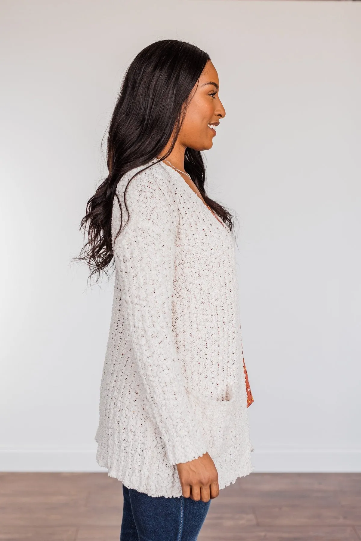 Do What I Want Plush Knit Cardigan- Ivory